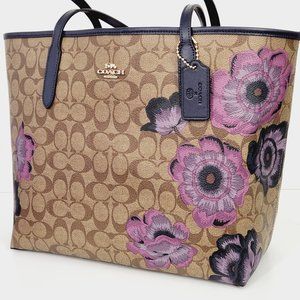 COACH X KAFFE 5697 CITY TOTE IN SIGNATURE C KAFFE FASSETT PRINT SHOULDER BAG
